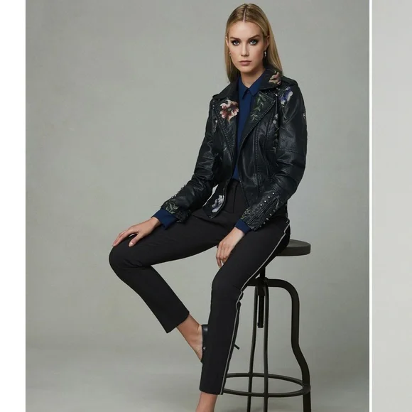 Frank Lyman Design NWT Embroidered Moto Jacket size L - Picture 7 of 16